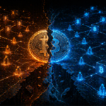 La red Bitcoin sufriendo una bifurcación.