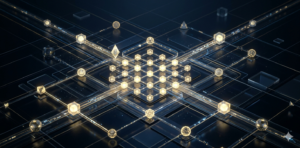 Imagen que ilustra la red de BNB Smart Chain, con una figura del logo de Ethereum.