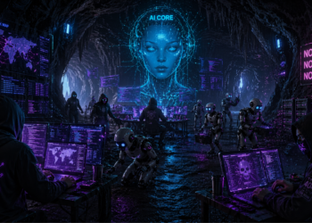 Hackers operando desde una cueva con robots de IA.