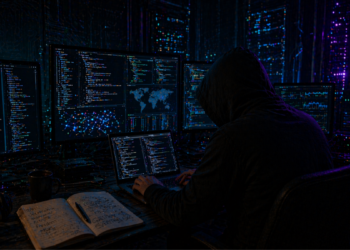 Un hacker operando para atacar sistemas digitales.