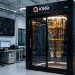 Un laboratorio de la compañía IonQ con una computadora cuántica.