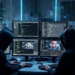 Hackers operando desde una oficina.