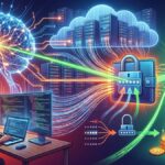 Una ilustración digital en formato panorámico que representa la recuperación de una billetera de Bitcoin mediante inteligencia artificial. A la izquierda, un investigador de seguridad trabaja en su laptop rodeado de pantallas con código. Sobre él, un cerebro digital brillante simboliza la IA, la cual proyecta flujos de datos hacia una infraestructura de servidores en la nube. Estos flujos convergen en una billetera digital con un candado que se abre, liberando un símbolo de Bitcoin resplandeciente. La escena tiene una estética futurista con tonos neón azules y verdes, mostrando al final un smartphone con gráficos de crecimiento y monedas de oro físicas.