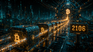 Bloques de la red Bitcoin siendo procesados.