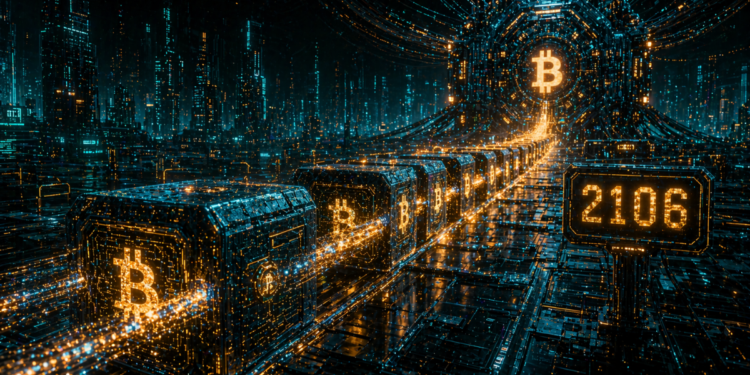 Bloques de la red Bitcoin siendo procesados.