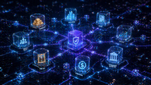 Activos tokenizados corriendo sobre una blockchain.