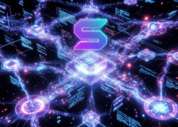 La red solana procesando bloques y transacciones.