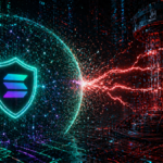 La red Solana con un escudo frente a un ataque cuántico.