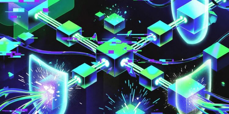 Una red de bloques rechazando ataques.