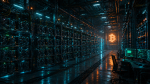 Un galpón con ASIC para minar Bitcoin.