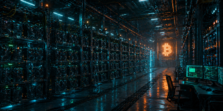 Un galpón con ASIC para minar Bitcoin.