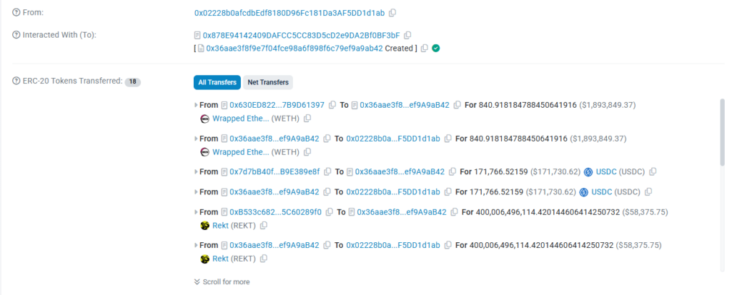 Operaciones con criptomonedas en el ecosistema Ethereum.