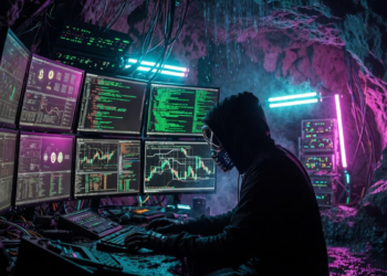 Un hacker operando desde una cueva.