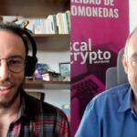 Fotografía de Iván Gómez y José Antonio Bravo en el podcast de CriptoNoticias.