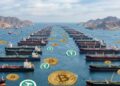 Barcos estacionados en el Estrecho de Ormuz, con bitcoin y USDT alrededor
