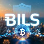 El nombre BILS de la stablecoin aparece dominando la imagen con una panorámica de Tel Aviv en el fondo.
