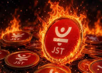 Monedas físicas de just prendiéndose fuego