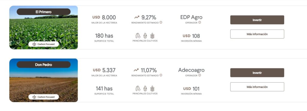 Captura de pantalla del sitio landtoken.