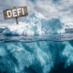 Un Iceberg con un letrero que dice "DeFi".