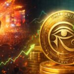 Un concierto de música electrónica junto a una moneda física de ravedao.