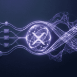 Imagen que muestra el paso de la criptografía actual a la criptografía postcuántica, con el logo de xrp en el medio.