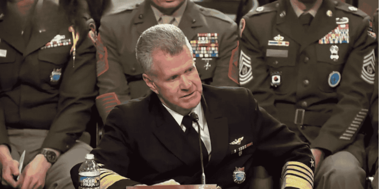 aptura de pantalla de la declaración de Samuel Paparo, jefe del INDOPACOM.