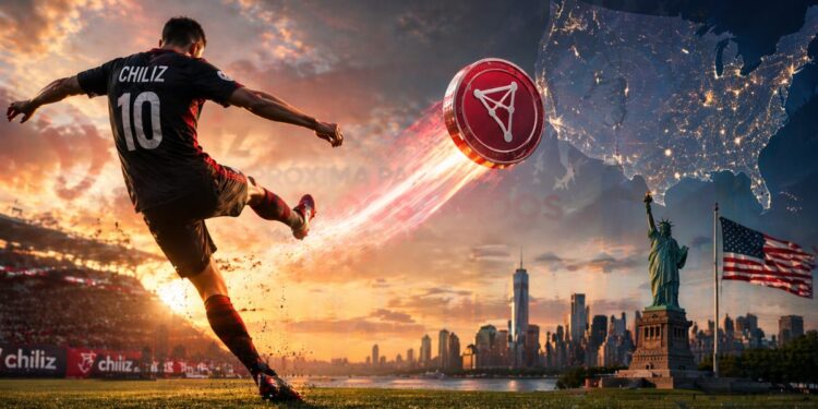 Un jugador pateado una moneda física de Chiliz hacia Estados Unidos.
