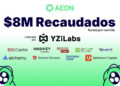 Promocional de Aeon, que logró recaudar 8 millones de dólares en su ronda pre-semilla, liderada por YZiLabs