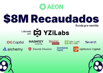 Promocional de Aeon, que logró recaudar 8 millones de dólares en su ronda pre-semilla, liderada por YZiLabs