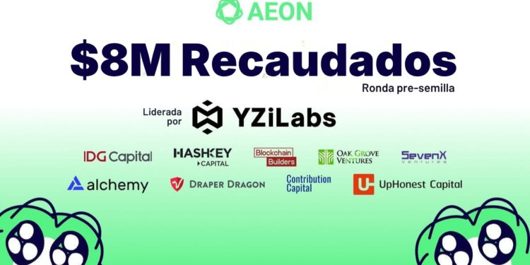 Promocional de Aeon, que logró recaudar 8 millones de dólares en su ronda pre-semilla, liderada por YZiLabs