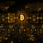 La red Bitcoin procesando bloques con transacciones.