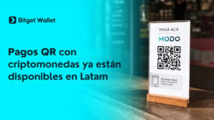 Promocional de Bitget Wallet, expande los pagos con QR en América Latina, a través de criptomonedas.