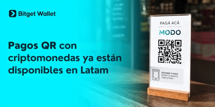 Promocional de Bitget Wallet, expande los pagos con QR en América Latina, a través de criptomonedas.
