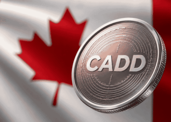 Bandera de Canadá con la stablecoin CADD.