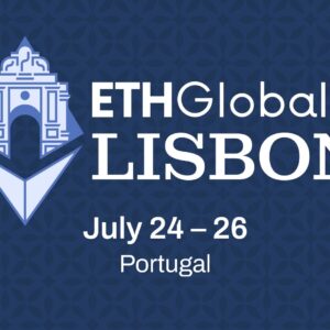 Banner oficial del evento ETHGlobal Lisbon en Portugal, programado del 24 al 26 de julio.