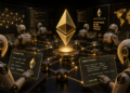 Robots de IA operando en la red Ethereum.