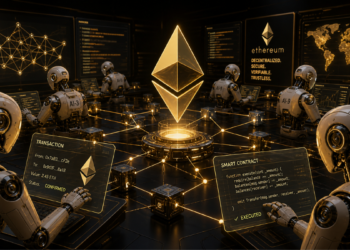Robots de IA operando en la red Ethereum.