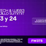 Banner promocional del Fintech & Web3 Trujillo Summit 2026, evento de innovación en Universidad Cesar Vallejo del 22 al 24 de mayo