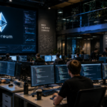 Un centro de computación con desarrolladores y programadores del ecosistema Ethereum.