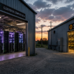Dos galpones, uno con equipos de IA, otro con ASIC de Bitcoin.