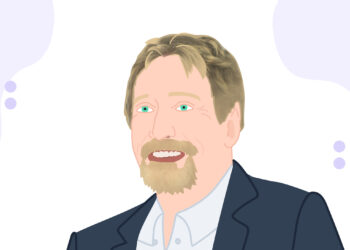 Ilustración de John McAfee.