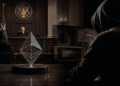 Tribunal de Estados Unidos, el logo de ETH y un hacker.