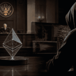 Tribunal de Estados Unidos, el logo de ETH y un hacker.