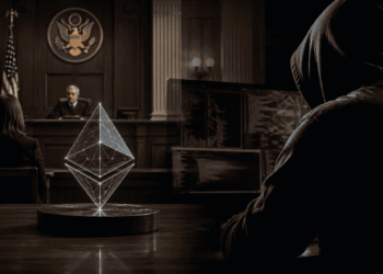 Tribunal de Estados Unidos, el logo de ETH y un hacker.