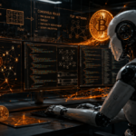Un robot de IA revisando el cรณdigo de Bitcoin.