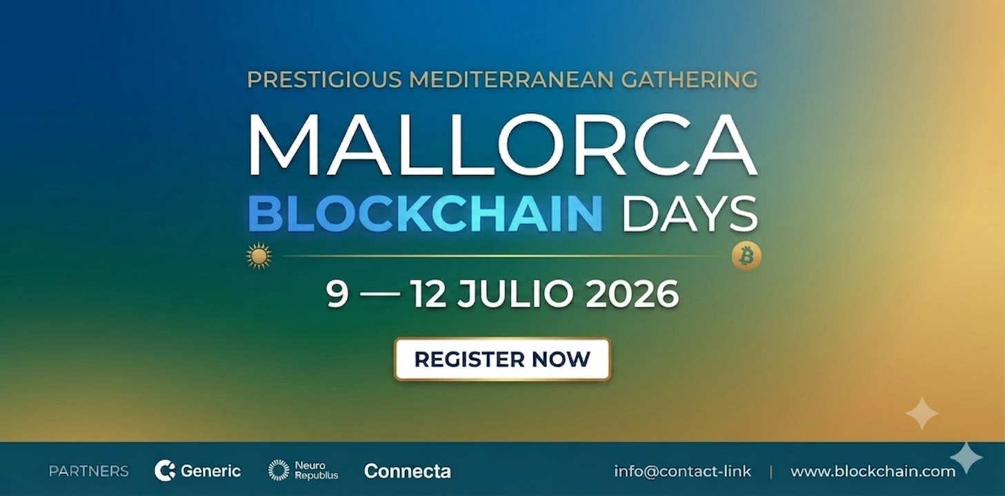 Cartel de Mallorca Blockchain Days del 9 - 12 JULIO 2026.