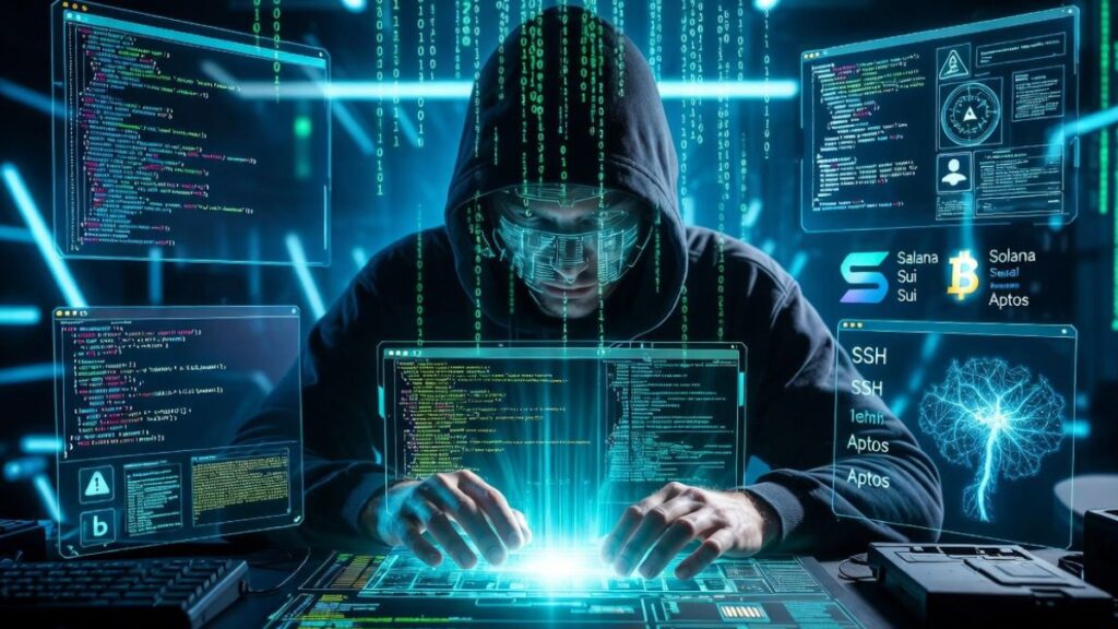 Un hacker atacando sistemas digitales.
