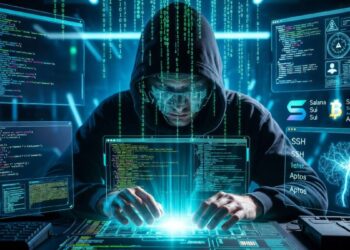 Un hacker atacando sistemas digitales.
