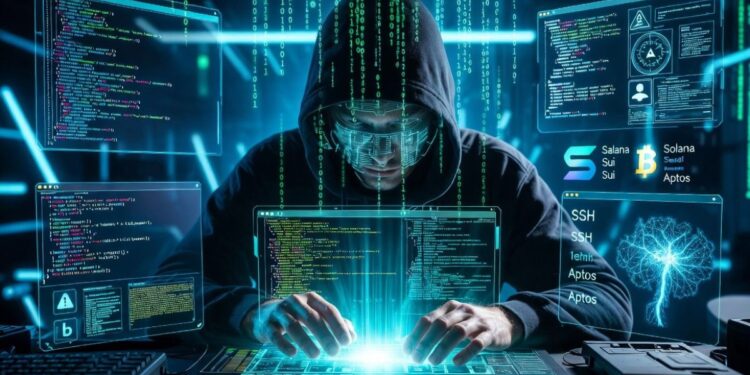 Un hacker atacando sistemas digitales.