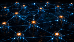 Nodos de Bitcoin conectados entre sí.